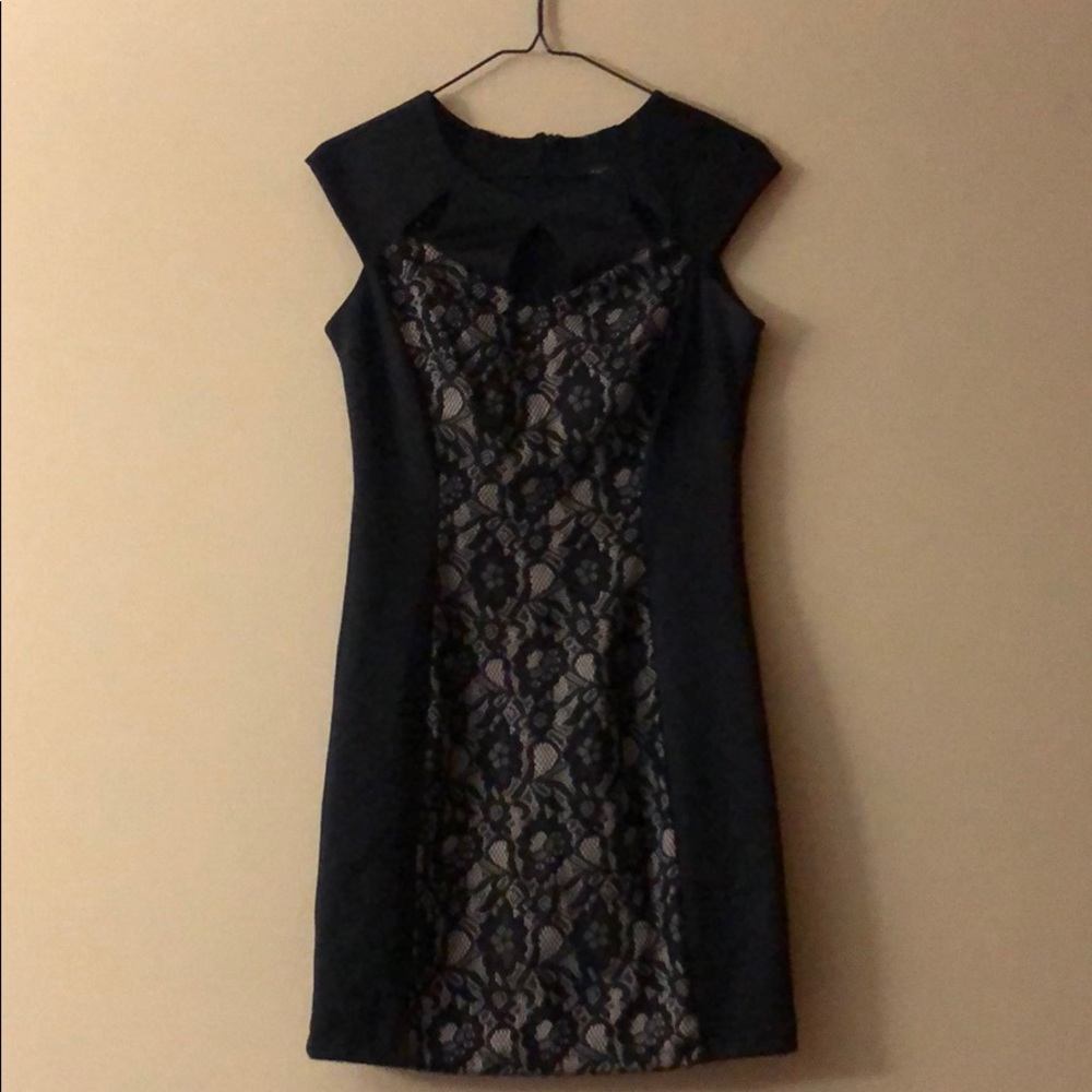 Perfect black and tan/mesh dress size 4P